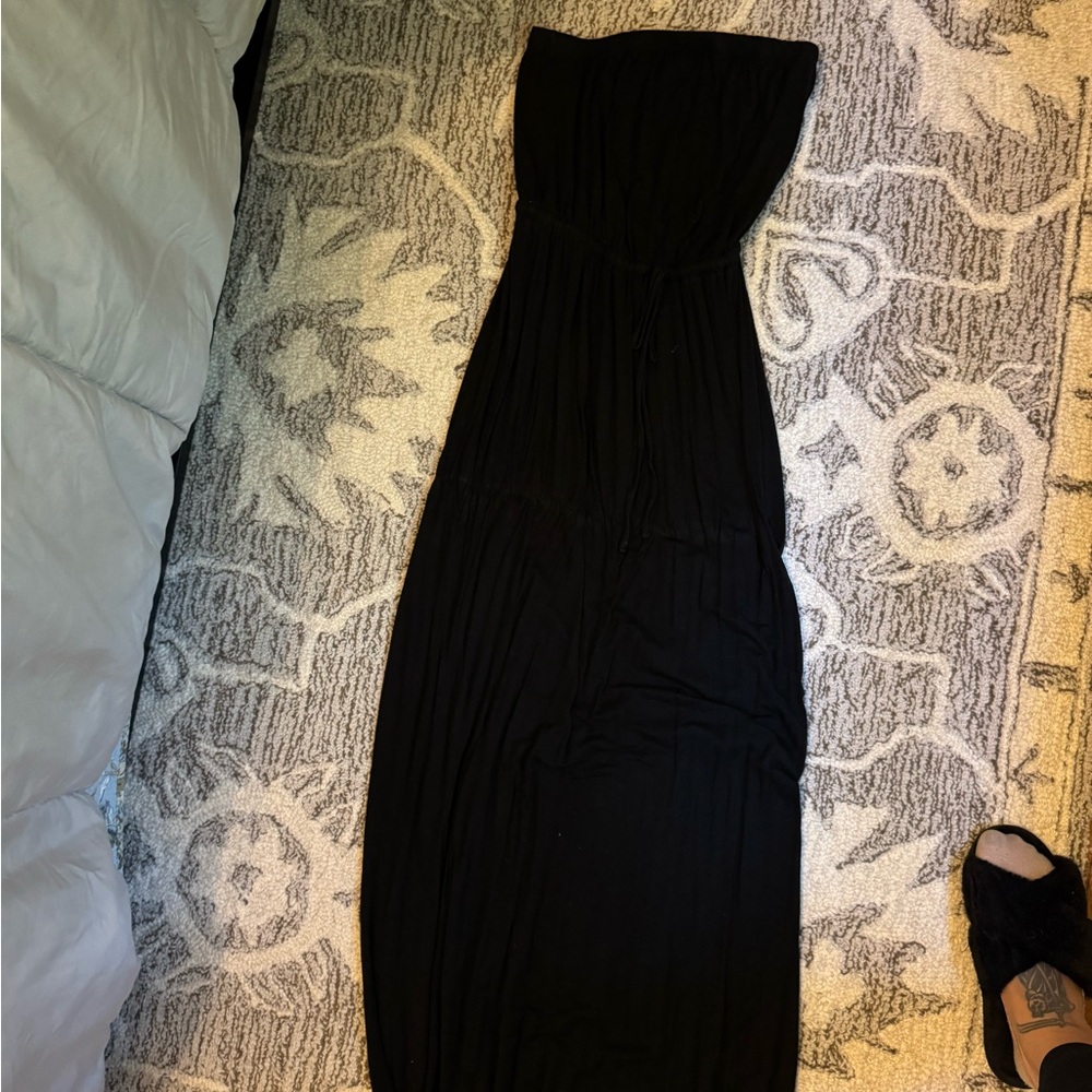 Black Strapless Maxi Dress